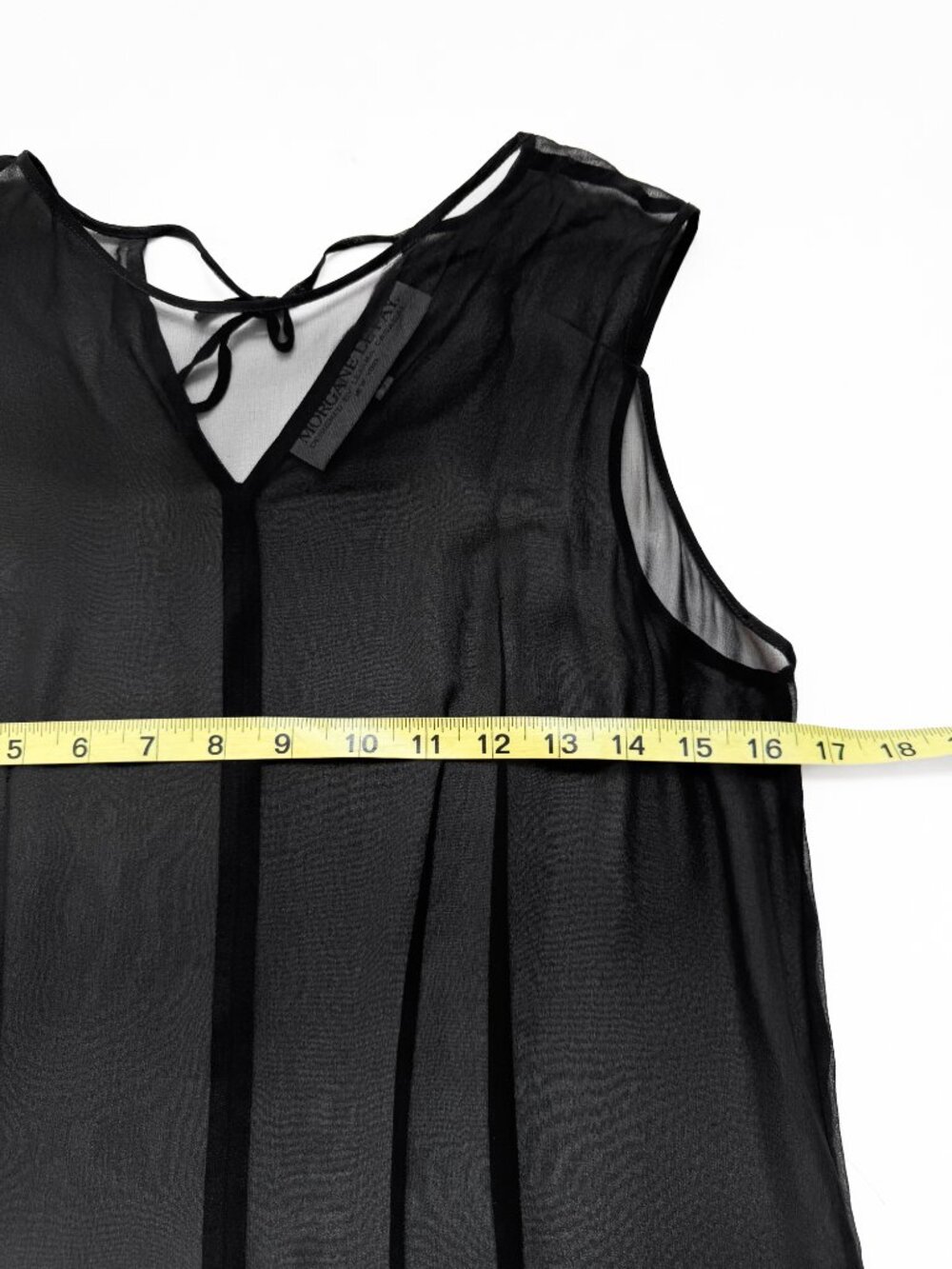 Morgane Le Fay Sheer Silk Chiffon Sleeveless Maxi Dress Overlay Black Size Mediu - Picture 5 of 8